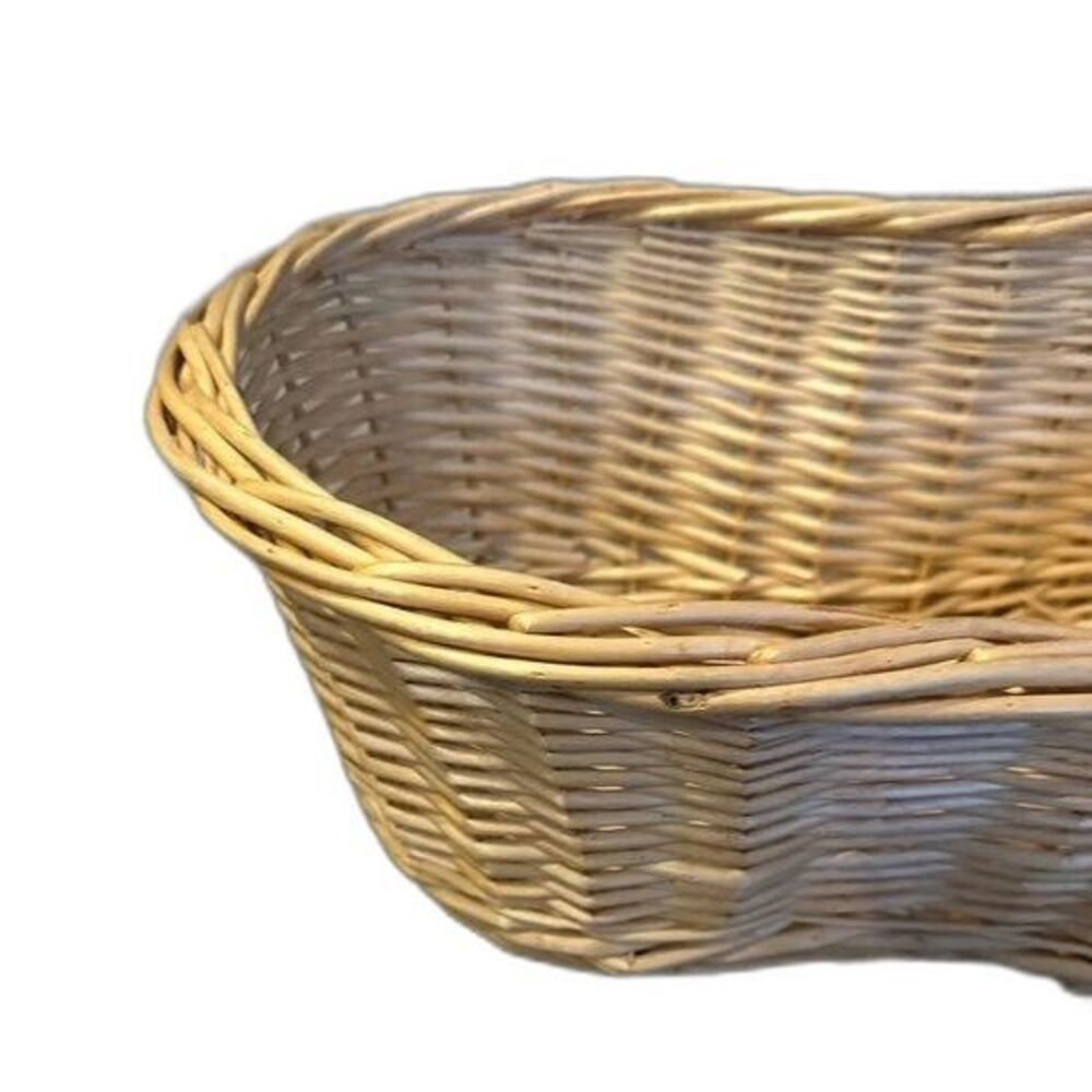 Vintage Wicker Woven Storage Basket Natural Rattan Rectangular Basket - Picture 3 of 7